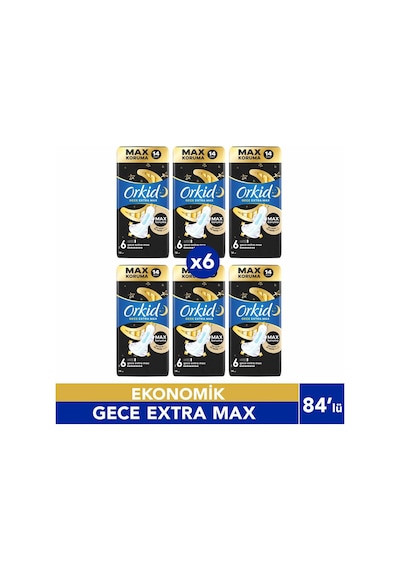 Orkidhijyenik Ped Ultra Gece Ekstra Max 14' Lü 6 Adet