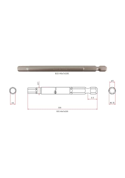 vessel 424091 Allen Bits Uç 6x100 MM