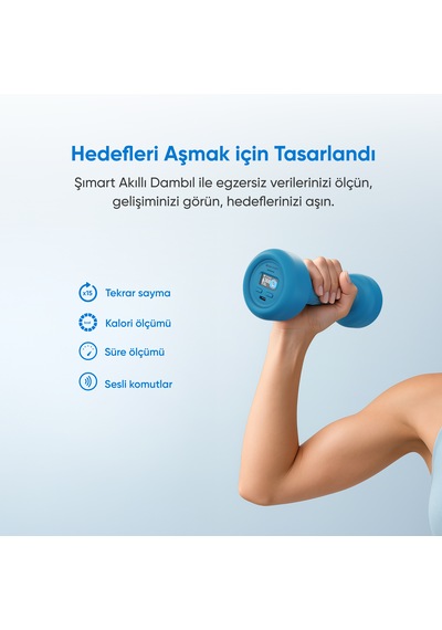 Şımart Akıllı Dambıl 2x1 Kg Uygulama Destekli, Sesli Yönlendirmeli, Lcd Ekranlı