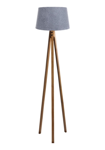 Düz 3 Ayak Tripod Lambader Abajur Köşe Lambası Ahşap Naturel Ağaç Dekor Lamba Aplik Masif Doğal Diğer