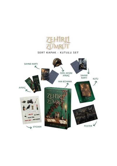 Zehirli Zümrüt Yan Boyamalı Kutulu Set - Kyut-897845