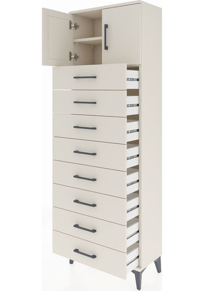 Arges Dolap 2 Raflı 8 Çekmeceli 2 Kapaklı 60x30x182 Aytaşı-ay... Aytaşı