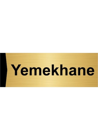 Yemekhane 10x20cm Altın Renk Metal Yönlendirme Levhası
