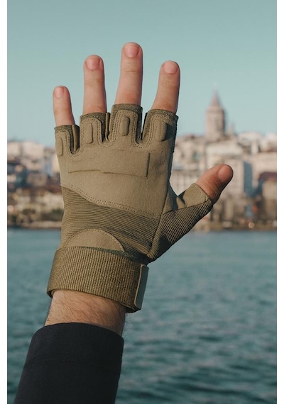 Single Sword Haki/xl Strongclaw Strongclaw Sc-1002 Kısa Parmak Koruyucu Ve Outdoor Eldiveni Dayanıklı Operasyon Modeli Sürüş Eldiveni