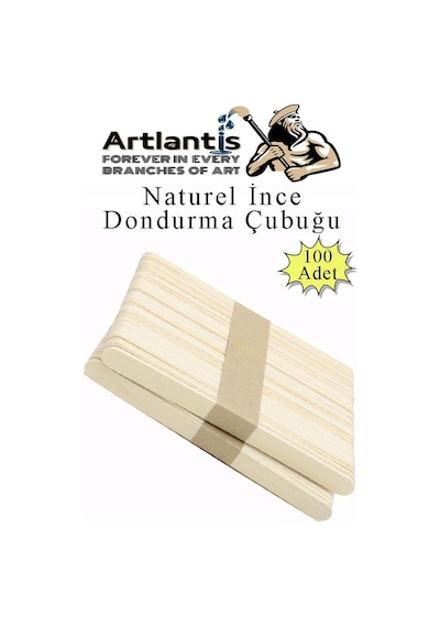 Dar Dil Çubuğu 100 Adet Ahşap Dondurma Çubuğu Naturel Maket Hobi Okul Proje Tasarım