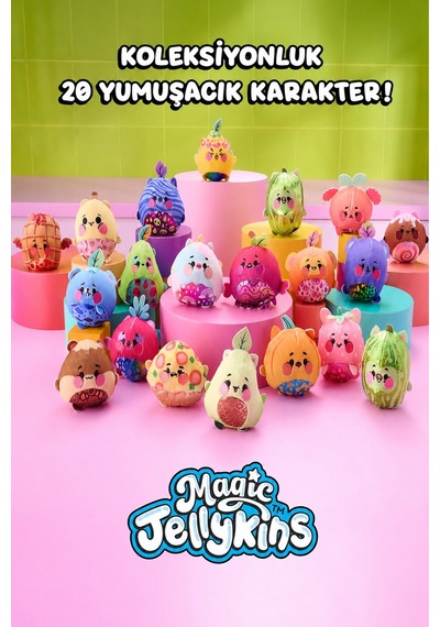 Magic Jellykins Sürpriz Peluş Oyuncak Suyla Açılan 1 Adet Sürpriz Model Koleksiyon Figürü - 7.6 Cm Çok Renkli
