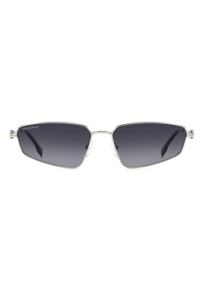 Dsquared2 Unisex Güneş Gözlüğü - Geometrik Gümüş Metal Çerçeve Koyu Gri Aynalı Degrade Uv400 Cam %10 Çok Renkli