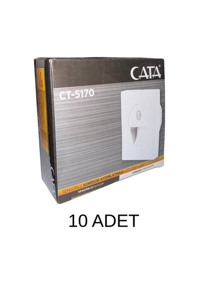 Cata Ct-5170 Sensörlü Koridor Aydınlatması Beyaz Kasa Günışığı - 10 Lu Paket Gün Işığı