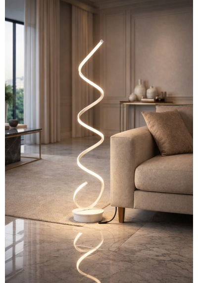 Lara Beyaz Renk Modern Tasarım Gün Işığı Led Salon - Yatak Odası Led Lambader