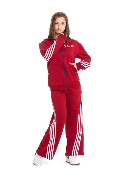 Miniğimin Cicileri Minigimin Cicileri Şeritli Dri Fit Kapşonlu Kız Çocuk 2 Li Eşofman Takımı - Bordo Miniğimin Cicileri Minigimin Cicileri Şeritli Dri Fit Kapşonlu Kız Çocuk 2 Li Eşofman Takımı - Bordo