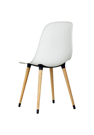Vilinze Eames Naturel Ahşap Ayak Plastik Beyaz Sandalye