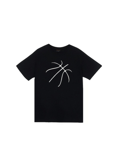 Stoned&Fame Unisex Siyah Basketbol Topu Baskılı T-shirt SIYAH