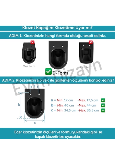 Aqua Bagno ZERO Yavaş Kapanan Klozet kapağı ,Mat Siyah,Duroplast