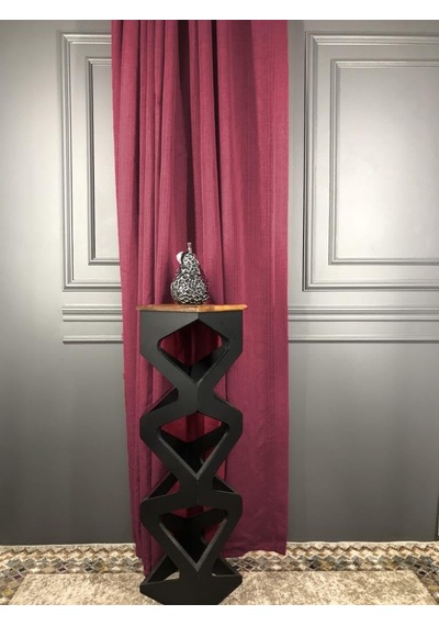 Rendecioğlutekstil Tül Perde Çizgili Keten Renkli Tül Kampanyalı Ürün 300 X 270 Bordo Diğer
