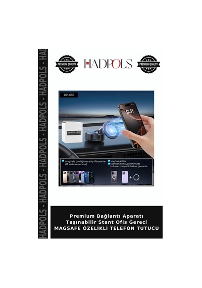 Premium Bağlantı Aparatı Taşınabilir Stant Ofis Gereci Magsafe Özelikli Telefon Tutucu