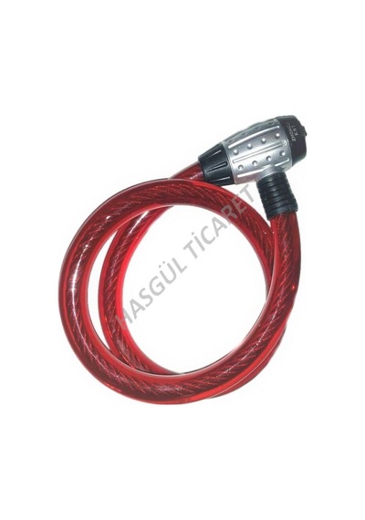 HSGL MOTOSİKLET BİSİKLET ANAHTARLI HALAT KİLİT 25X150 Siyah - Fuşya