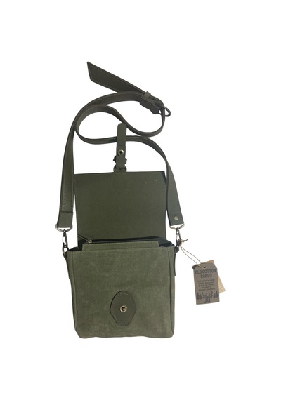 Old Cotton Cargo Kaliteli Su Geçirmez Unisex Küçük Kanvas Günlük Postacı Çantası 20 Cm X 20 Cm Haki