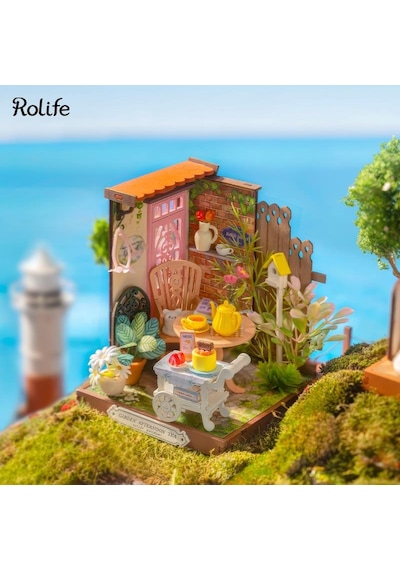 Rolife Ds038 Şık Çay Bahçesi Fancy Tea Yard Dıy Minyatür Maket Model Seti Mini Dollhouse 3d Model Kit Detaylı Dekoratif Hobi Seti 3d Puzzle Tiny House