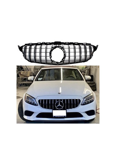 Mercedes W205 Gtr Ön Panjur Izgara Seti Krom-siyah 2019 Sonrası