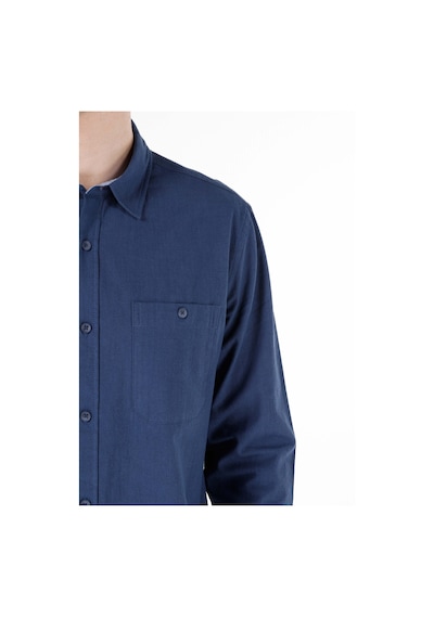 Colin's Colins Regular Fit Shirt Neck Düz Erkek Mavi Uzun Kol Gömlek Cl1068392 Q1.v1 Inv İndigo