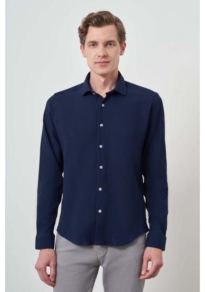 Morven Erkek Lacivert Gofre Trend Desenli Dynamic Fit İtalyan Yaka Gömlek 25ms004023200 Lacivert Morven Erkek Lacivert Gofre Trend Desenli Dynamic Fit İtalyan Yaka Gömlek 25ms004023200 Lacivert