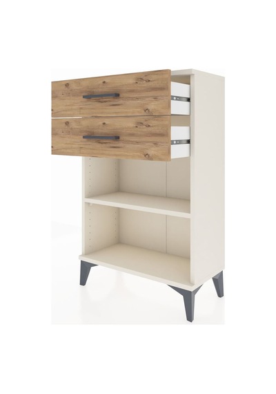 Arges Komodin Tek Raflı 2 Çekmeceli 60x30x96 Aytaşı-çam Aytaşı
