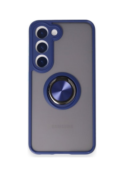 Samsung Galaxy Uyumlu - S24 Fe Kılıf Montreal Yüzüklü Silikon Kapak - Lacivert