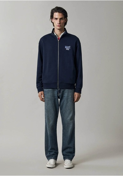 Mavi Logo Baskılı Fermuarlı Lacivert Erkek Sweatshirt M0s10655-70497