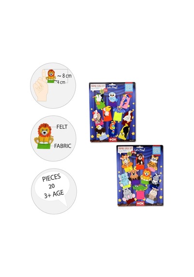 2 Set - 20 Parça Tox Safari ve Uçan Hayvanlar Parmak Kukla T223 T