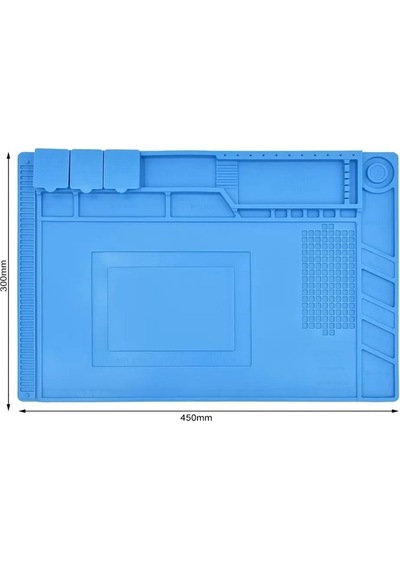 Tamirci Matı Magnetli-antistatik 45 Cm X 30 Cm Isıya Dayanıklı Silikon Tamir Onarım Lehim Matı Pedi Magn