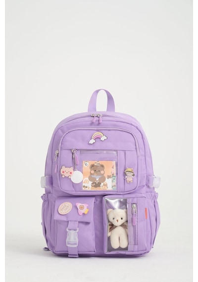 Roxbros Kawaii Kore Tarzı Ilkokul Sırt Çantası Seti Lila