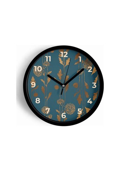 Modern Duvar Saati - 25cm - Önü Camlı Siyah Kasa - Sessiz Mekanizma-jh0774 Siyah