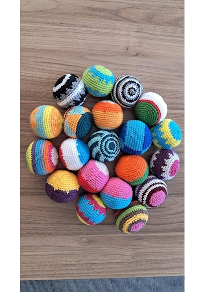 El Yapımı%100 Pamuk Hacky Sack - Ayak Topu - Gerginlik Giderici Eğlence Topu - Dayanıklı Ve Hafif Çok Renkli