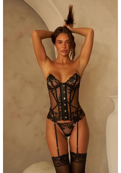 Zanita Luxury Korseli Jartiyer - Siyah