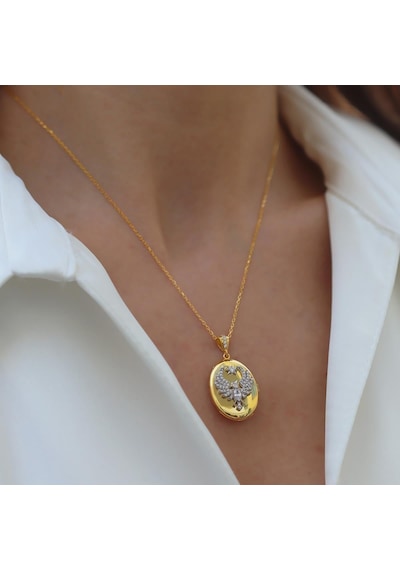 Anka Kuşu Gold Gümüş Kolye