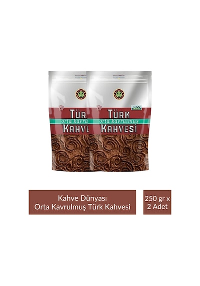 Kahve Dünyası Zıpper Türk Kahvesi Orta Kavrulmuş 250 Gr X 2 Adet Türk Kahvesi