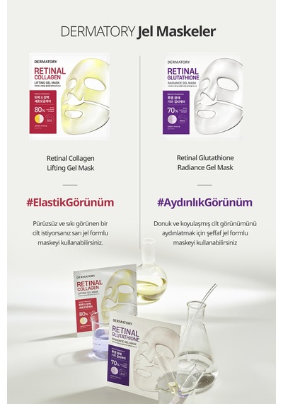 Yaşlanma Karşıtı Şeffaflaşan Kolajen Jel Maske Dermatory Retinal Collagen Lifting Gel Mask
