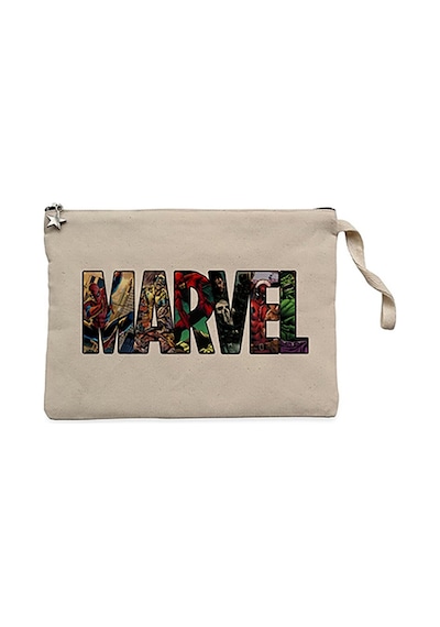 Marvel Heroes in Post 2 Krem Clutch Cüzdan / El Çantası Krem