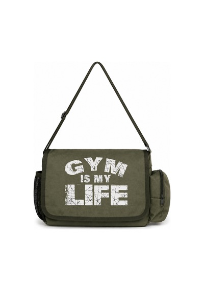 Sevbano Gym Is My Life Fitness Bodybuilding Baskılı Unisex Okul, Spor, Of Haki