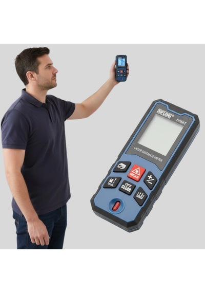 50 Mt Dijital Lazer Mesafe Ölçer Hassas Ölçüm Cihazı Ev Ve İnşaat Kullanımı