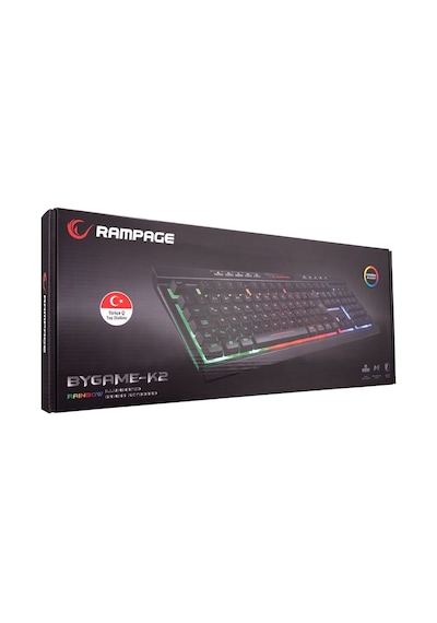 Rampage BYGAME-K2 Rainbow Aydınlatmalı Multimedia Oyuncu Klavye