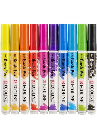 Talens Ecoline Brush Pen Fırça Uçlu Kalem Seti 10 Renk Prımary