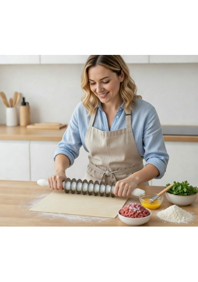 Ludıa Pratik 9 Bıçaklı Mantı Kesme Merdanesi Ve Ergonomik Geniş Mutfak Rendesi 2 Li Mutfak Seti Beyaz