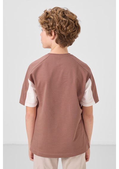Tommylife Tarçın Pamuklu Yumuşak Dokulu Oversize Fit Baskılı Erkek Çocuk T-shirt - 11290 Tarçın