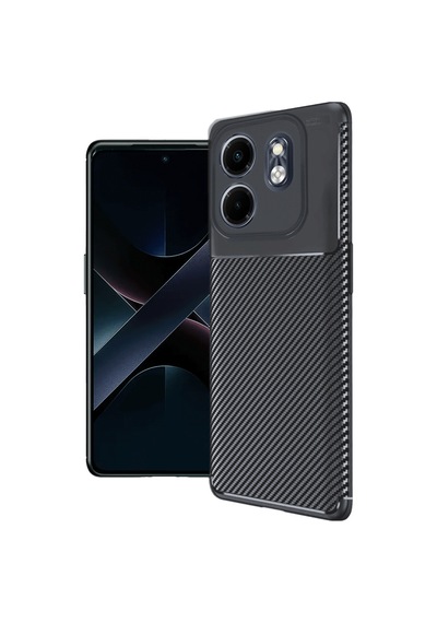 İnfinix Hot 50i 4g Uyumlu Kılıf Auto Focus Karbon Kapak - Siyah