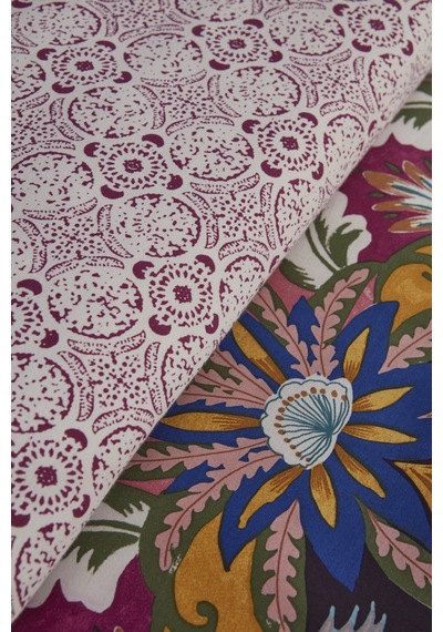 Karaca Home Marsey Çift Kişilik Saten Nevresim Takımı Multicolor