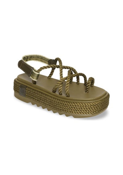 Bohonomad Ibiza Chunky Platform Kadın Sandalet - Haki
