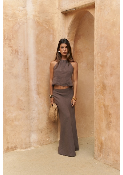 Mai Collection Mai Studios Co. Malmvira Soft Kahve Keten Crop Etek Takım Kahve Mai Collection Mai Studios Co. Malmvira Soft Kahve Keten Crop Etek Takım Kahve