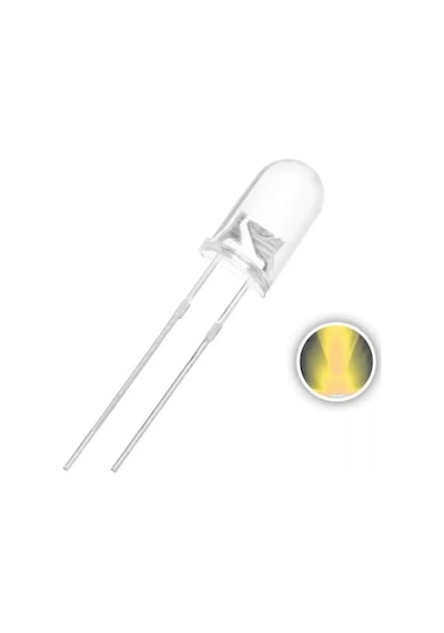 5mm Flaşörlü Yanıp Sönen Sarı Led Paketi - 10 Adet