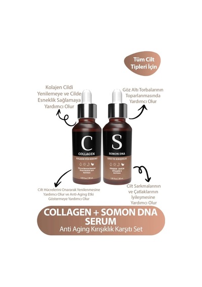 Somon Dna - Collagen Serum Anti Aging Kırışıklık Ve Yaşlılık Karşıtı Yüz Bakım Serumu Seti